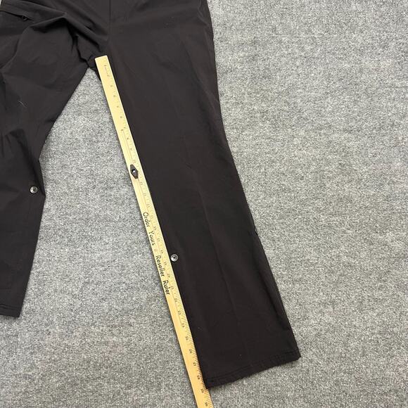 Eddie Bauer Pants Women 8 Black Nylon Stretch Mid-Rise Straight Leg Roll Tab Hem - Picture 13 of 16